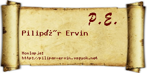 Pilipár Ervin névjegykártya